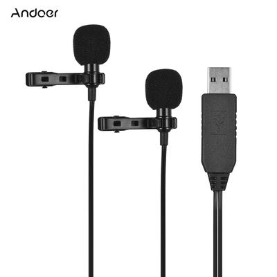 6 m/4,5 m/1,5 m USB Dual-kopf Lavalier Ansteckmikrofon Clip-on Omnidirektionale Computer Mikrofon für Windows Mac Video Audio Aufnahme