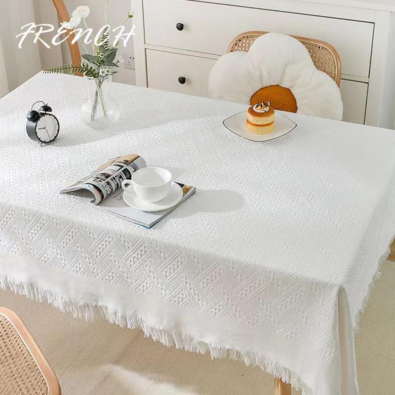Tablecloth White Thickened Versatile Dormitory Dressing Table Dust-Proof Photography Background Cloth Picnic Dessert Table Mat