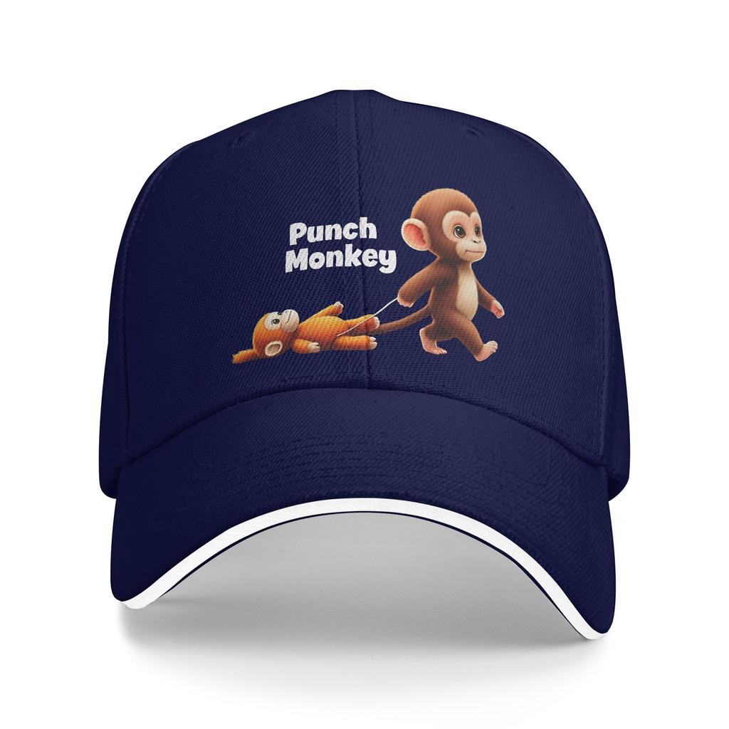 Summer Casual Baseball Cap Monkey Punch Hunting Camping Trucker Hat For Men Women Sun-Proof Punch Monkey Classic Baseball Caps