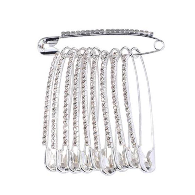 Safety Pins Pants Waist Pins Shiny Shawl Brooches Clothes Fixing