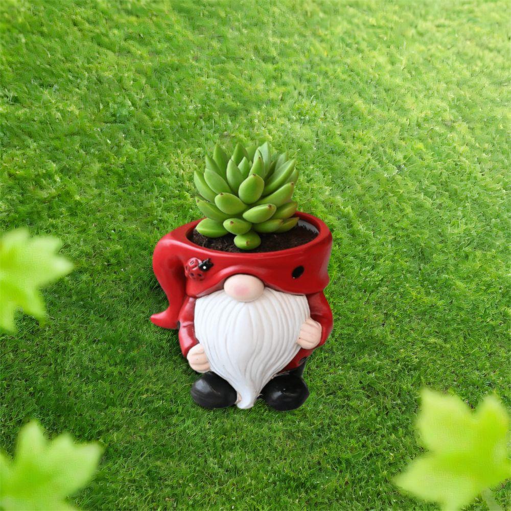 Adorable Christmas Elf Pot Figurine Exquisite Succulent Flower Pot Dwarf Statue Vase Plant
