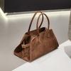 Frosted Cowhide Handbag, Genuine Leather Tote Bag, Large-capacity Commuter Bag, Slack Underarm Bag, Shoulder Messenger Bag, Women