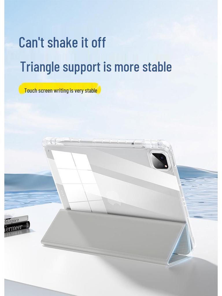 2023 iPad Air 4 Pro 11 Case with Pen Slot, 9.7-10.4 Inch High-Transparency Acrylic Trifold for Huawei