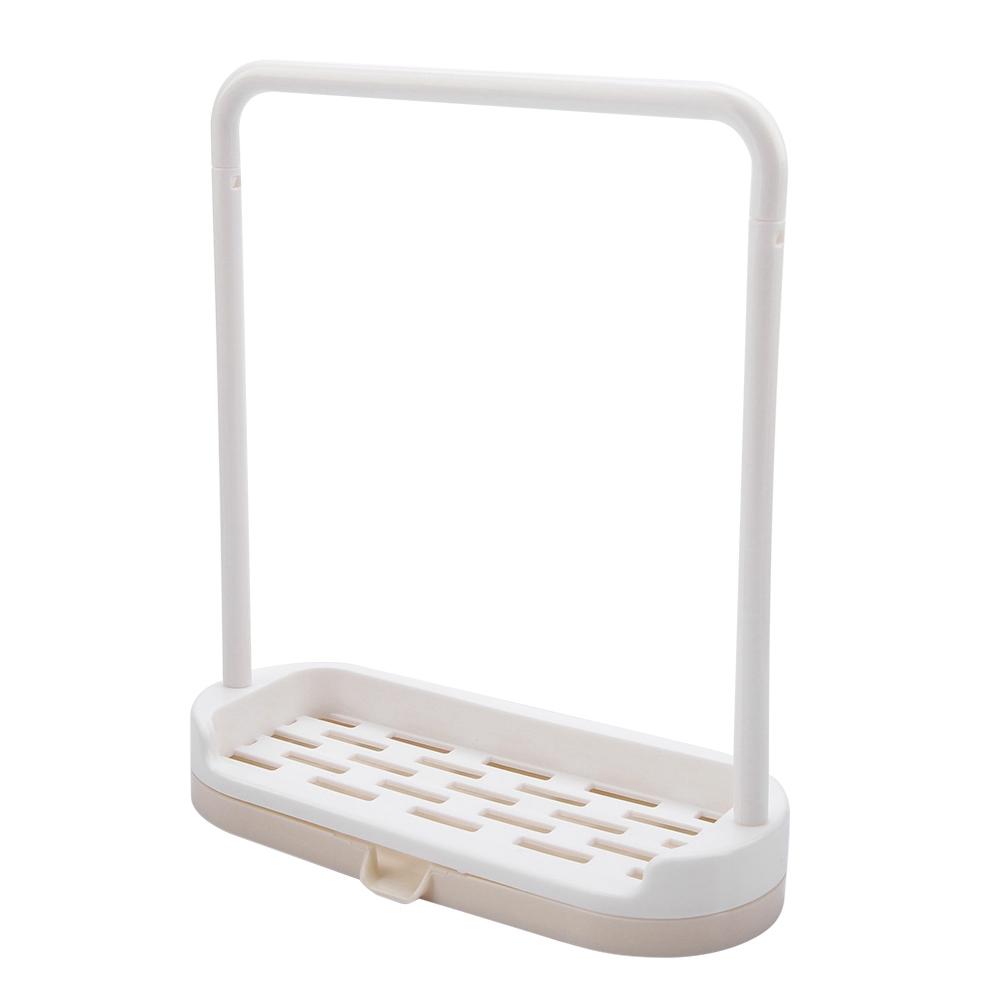 Kitchen Detachable Bar Towel Drying Rack Storage   Rack for Dishcloth Sponge Soa(Beige)