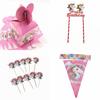 Magical Unicorn Kids Birthday Party Supplies Featuring Colorful Plates Cups And Banners