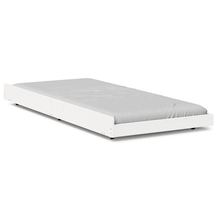 VidaXL Cadre de lit Blanc Bois de pin 75 x 190 cm Pliable Cadre de lit 873431