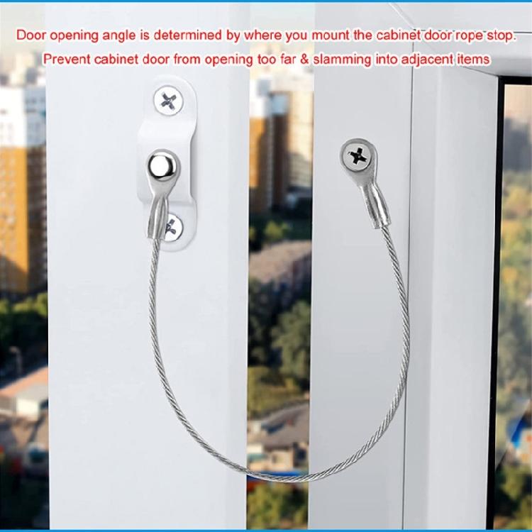 4 ks Nastavitelný zarážka dveří skříně Kabel Zarážka dveří okna Náhradní lanko Omezovače pantů dveří skříně