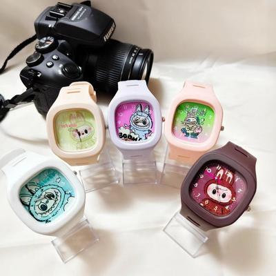 Children's Square Labubu Watch Silicone Quartz Student Cartoon New Unisex