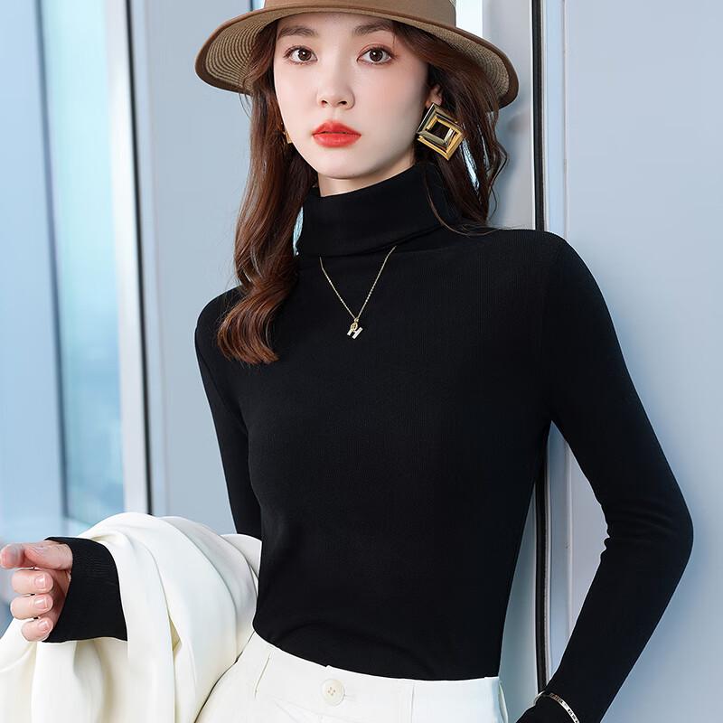 

Женский облегающий трикотажный топ с высоким воротником Toluoman 4XL