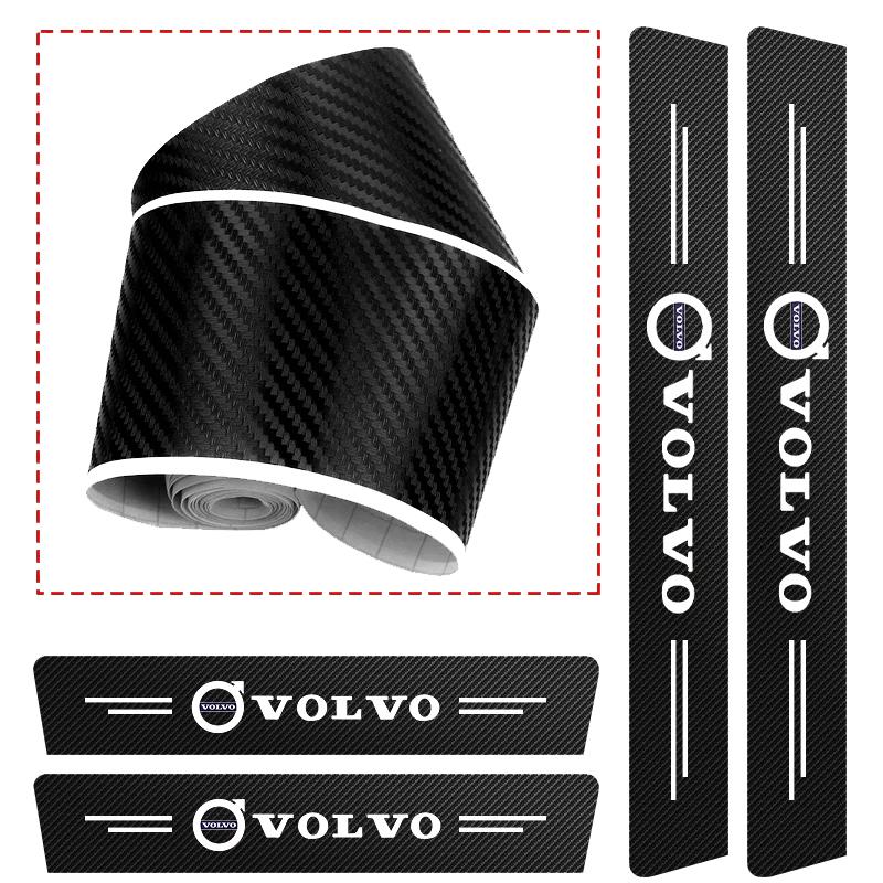 High-quality Carbon Fiber Car Door Sill Protector Sticker For Volvo XC60 V40 V50 XC90 S60 V90 V70 XC40 V60 S90 Olestar AWD S80 KW0