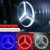 Car Front Grilled Star Emblem LED Illuminated Logo White Blue Red Light For Mercedes Benz W205 C E R ML GL GLA CLA CLS 2013-2016