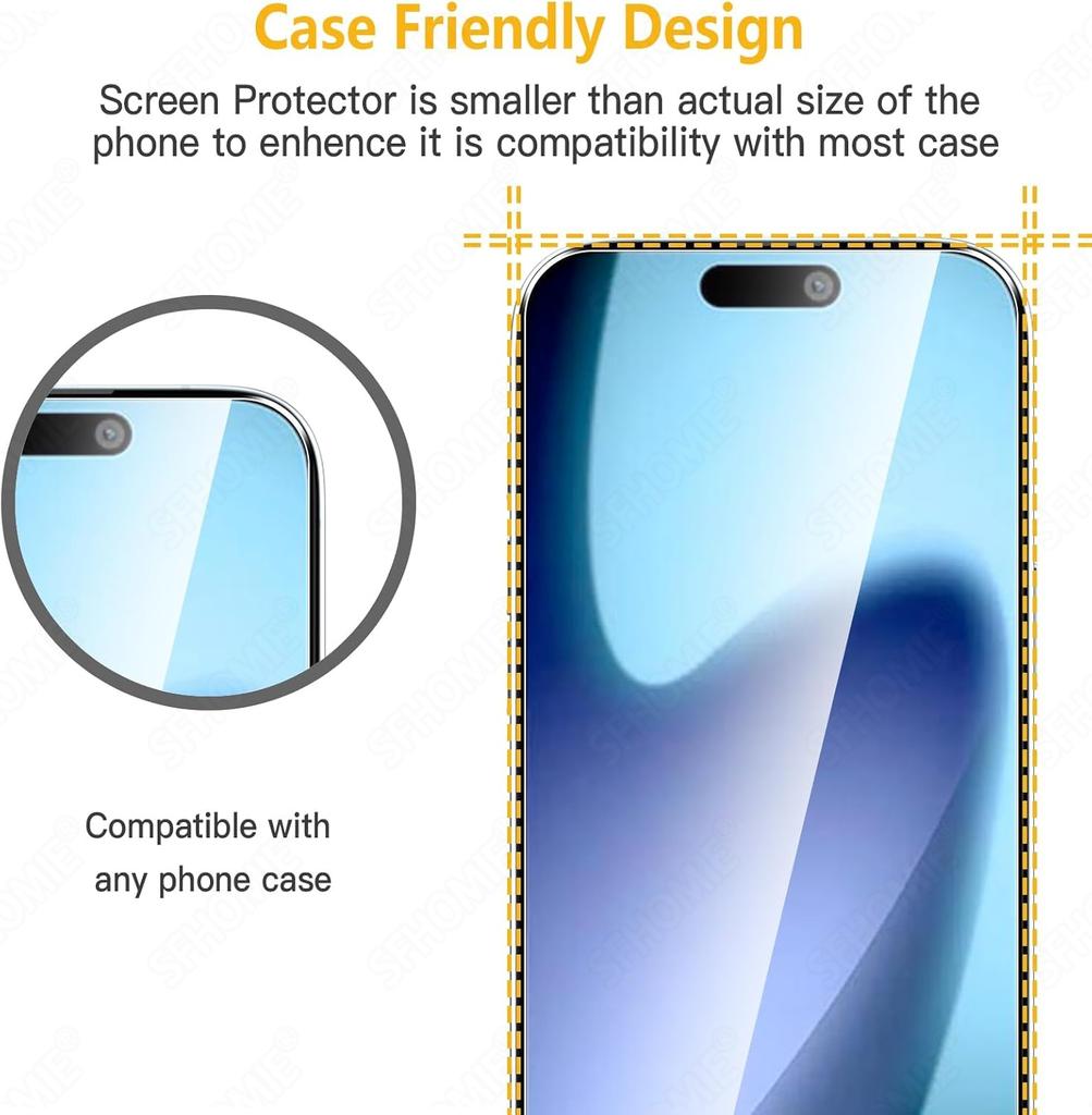 Protetor de tela de vidro temperado hd, 5 peças para iphone 11 12 13 14 15 16 17 pro max 14 15 16 plus 16e filme anti-arranhões de vidro de ar