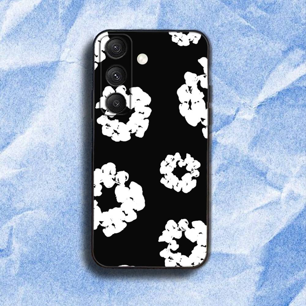 F-FlowerS Denims T-Tears Phone Case For Samsung S 25,24,23,22,30,21,10,9,Ultra,Plus,Lite,FE,4,5G Black Soft Case samsungS24
