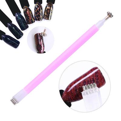 Nail Art Magnet Stick Katzenaugen Doppelköpfiger Magnet für Nagelgelpoliermittel 3D Linienstreifen Blumeneffekt