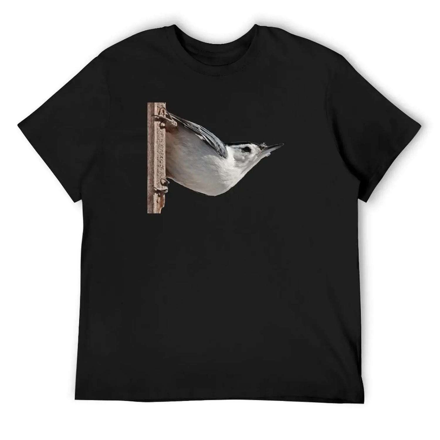 White-breasted nuthatch T-Shirt summer 2025 customs shirts graphic tee Luxury man mens graphic t-shirts big and tall XXXXXL разноцветный