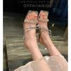 Fairy Wind French Sandals Outer Wear 2025 Summer Word with Bow Square Head Stiletto Sandals High Heels Slippers Female