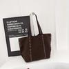 Solid Color Suede Leather Shoulder Bag PU Leather Matte PU Handbag Suede Rivet Tote Bag  Outdoor
