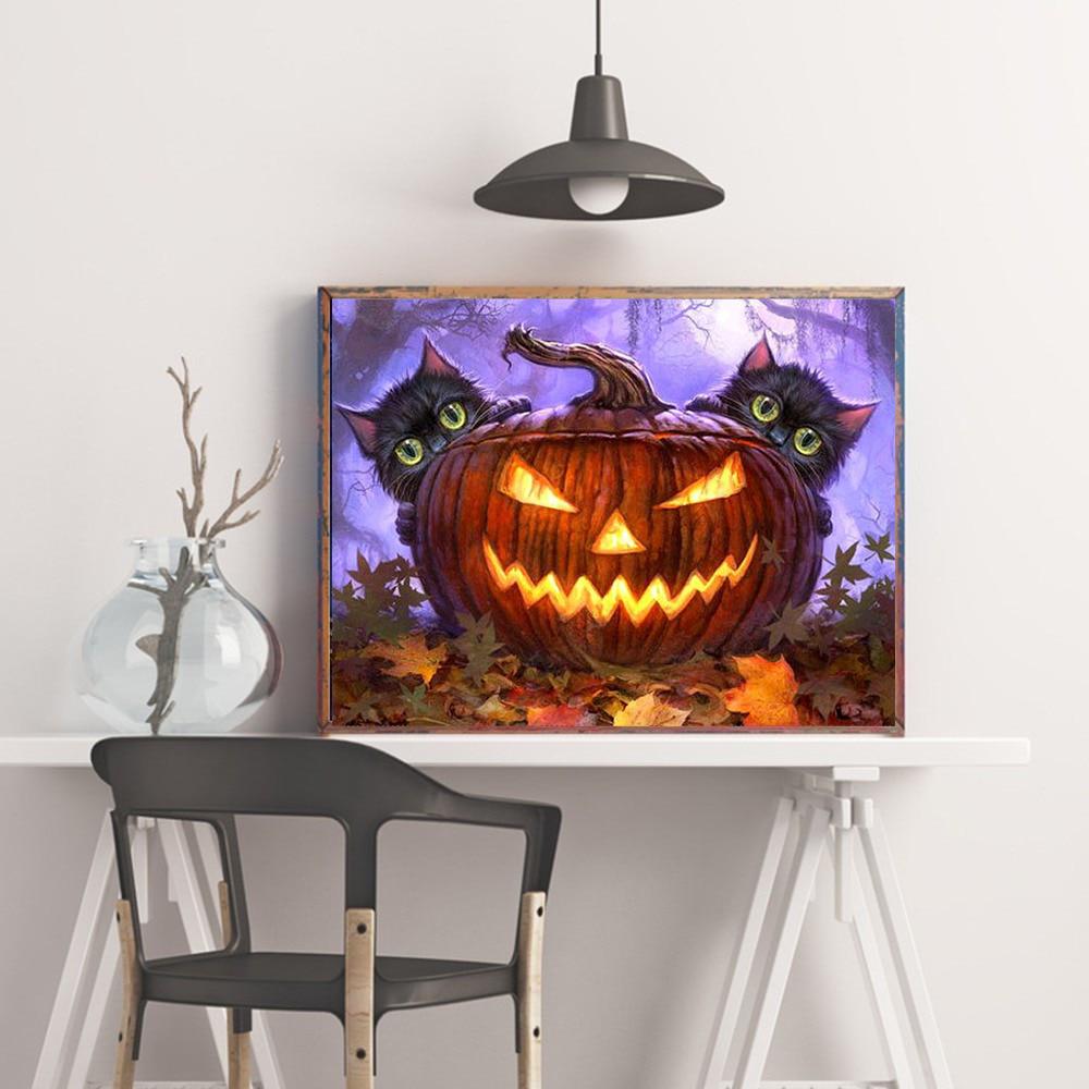 Diamond Embroidery Cross Stitch Halloween 5d Diamond Painting Pumpkin Full Drill