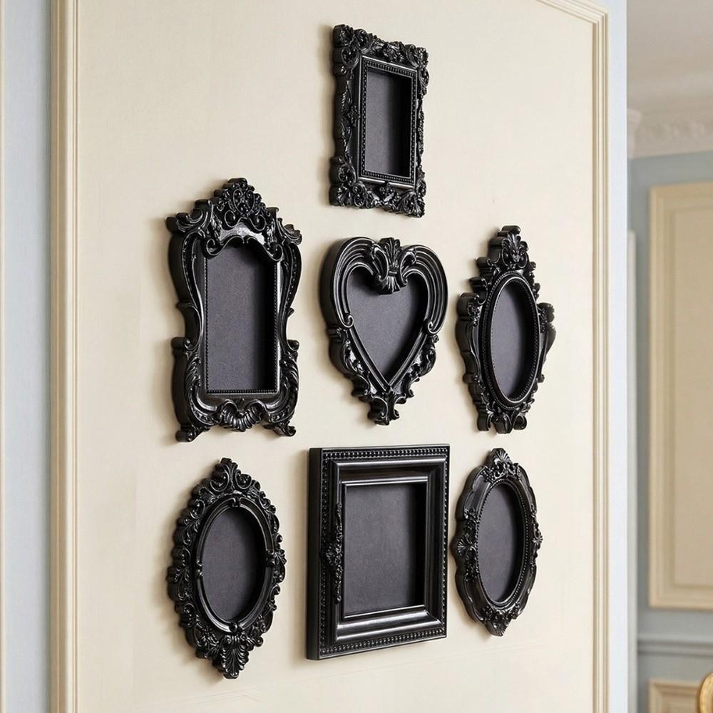 Hanging Mini Photo Frames Resin Photographic Props Memory Display Frames Glass-Free Baroque Ornate Decorative Frames Home Decor