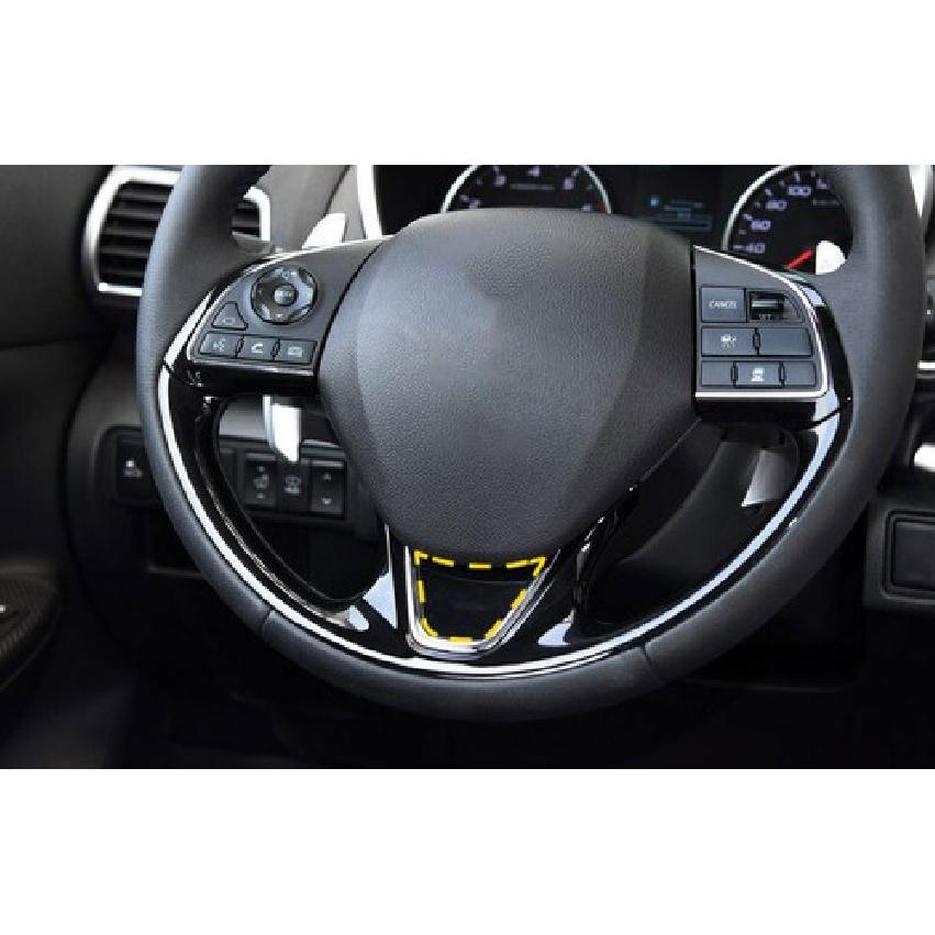 Silver Steel Steering Wheel U-Type Cover Trim For Mitsubishi Eclipse Cross 18-23