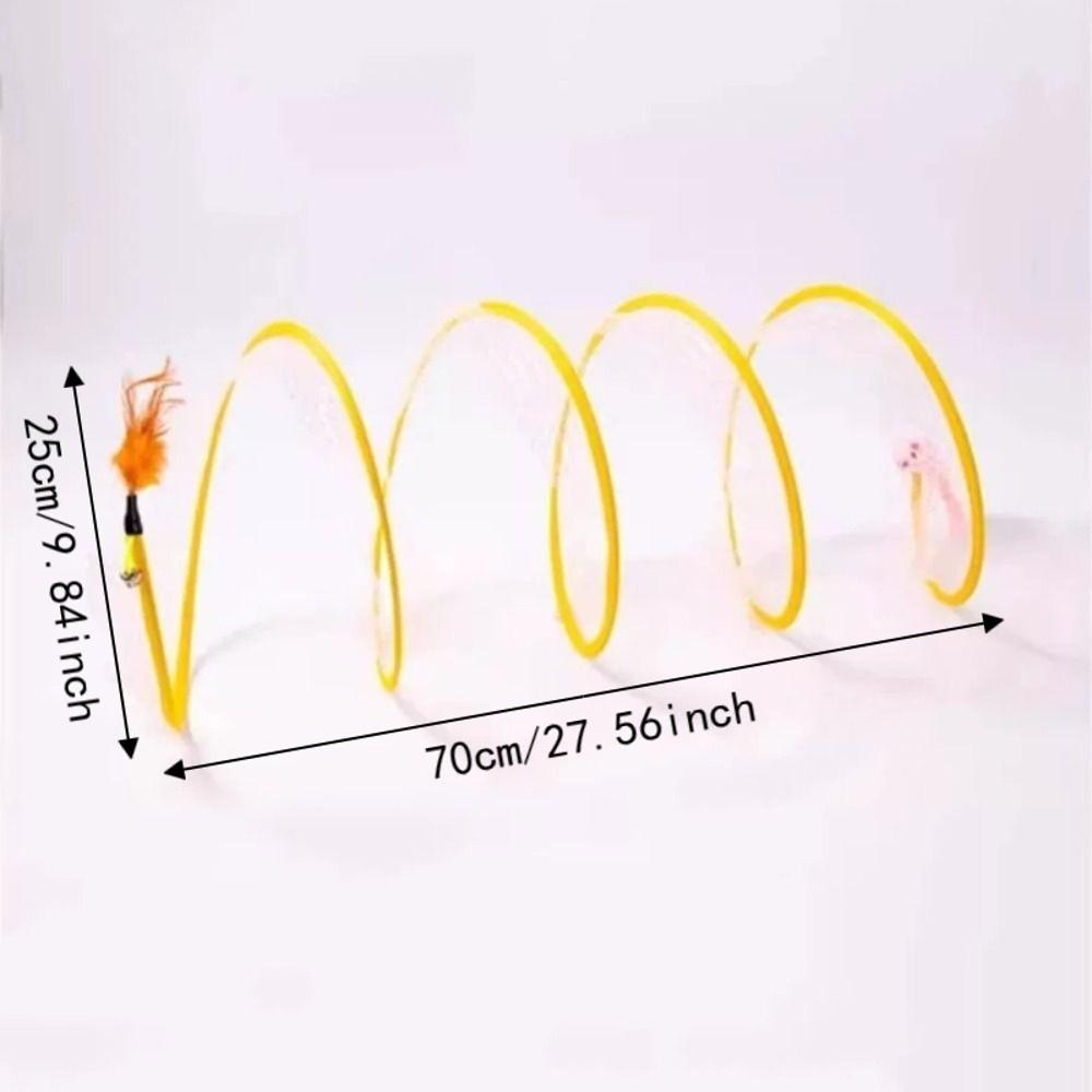 Portable Cat Tunnel Tube Elastic Interactive Cat Toy Cat Spring Mouse Tunnel Indoor Outdoor Use