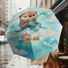 Adorable Otter Knitting Mermaid Tail Umbrella: Perfect for Outdoor Adventures, Auto-Opening & Closing, Lightweight and Durable, Ideal as a Gift 066