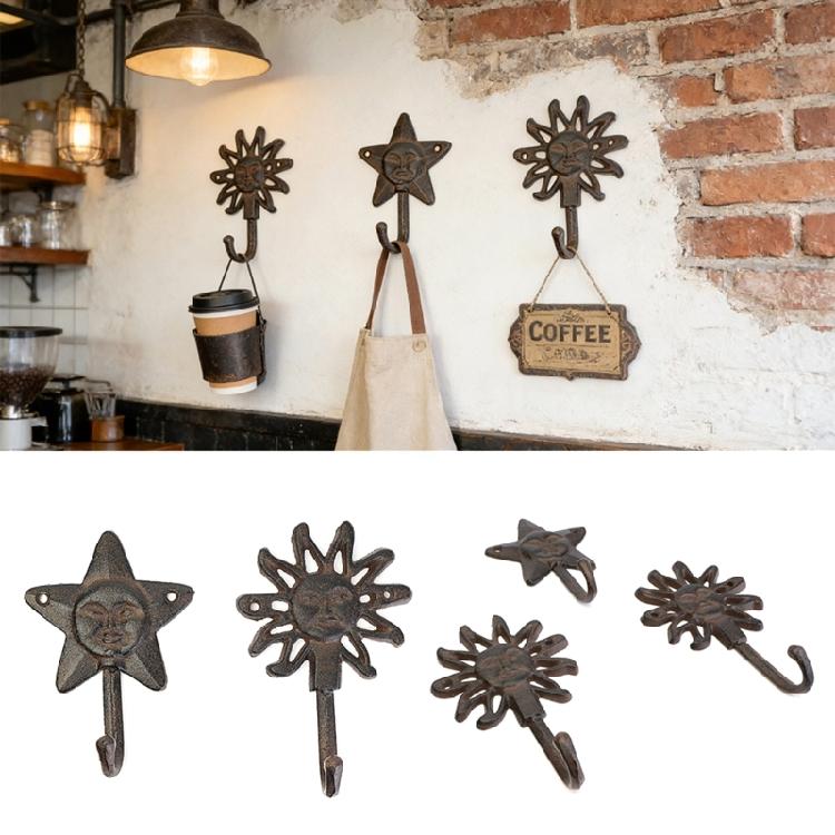 Sun Or Star Shaped Iron Wall Hook Ideal For Gifts And Decoration Hanger For Bedroom Living Room Garden