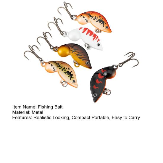 5Pcs Fishing Baits Artificial Lures Treble Hook Design Realistic Compact Design Portable Bionic Shrimp Lures Fishing Tools