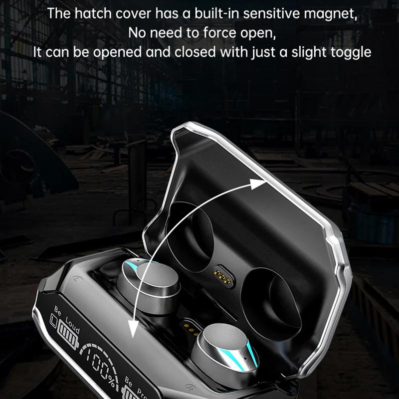 M41 Bluetooth Kopfhörer Kabellose Kopfhörer Smart Touch Digitalanzeige Stereo Ohrhörer Mit Farblicht Magnetische Saugkopfhörer