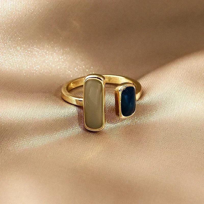 Gold Color Clover New in Rings for Women Cubic Zirconia Adjustable Daily Simple  Women's Ring Flower Fashion Accessories