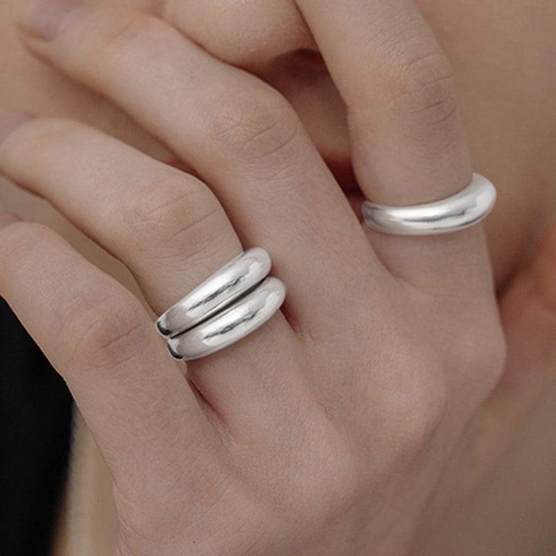 TOU [Silver925] 096 Semi Matte Bulging Silver Ring
