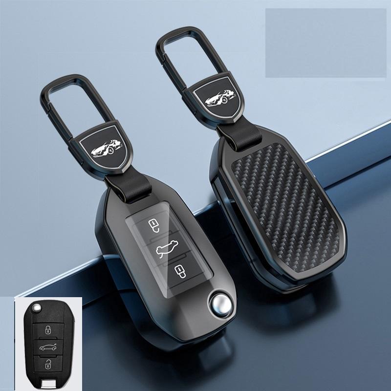 Carbon Fiber Alloy Car Remote Key Fob Case Cover For Peugeot 208 308 508 3008 5008 For Citroen C4 Picasso Ds3 Ds4 Ds5 Ds6
