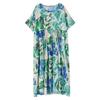 Plus Size Women Summer Long Dress Elegant Oversize Loose Bohemian Short Sleeve Dresses Flower Holiday Beach Dress