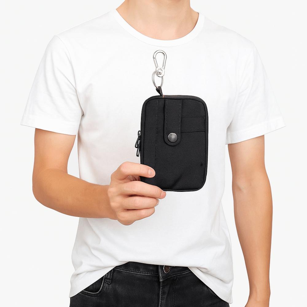 Square Earphone Bag Solid Color Mini Storage Bag Portable Canvas Coin Purse  Travel