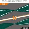 Reflekterande hundkoppel med dubbla handtag för medelstora och stora hundar - Explosionssäkert kedjerep