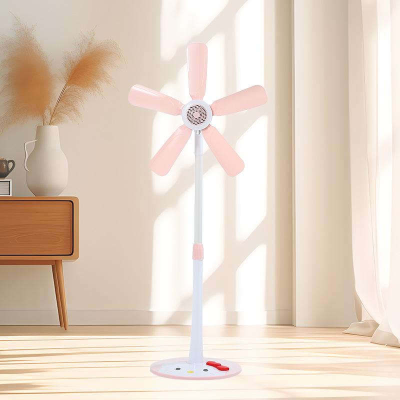 Quiet Small Electric Floor Fan with Soft Blades for Bedroom, Dorm, or Rental