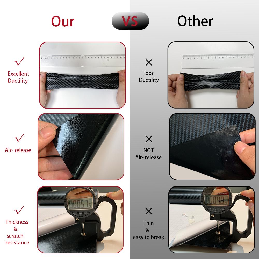 6D Carbon Fiber Vinyl Car Stickers Vinyl Wrap Film DIY Sheet Sticker Anti Scratch Protector Tape Waterproof Film Car Accessories