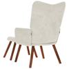 Cream Velvet Relaxation Armchair with Footstool