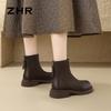 ZHR Women's Autumn/Winter Fleece-Lined Slim Ankle Boots JF105A