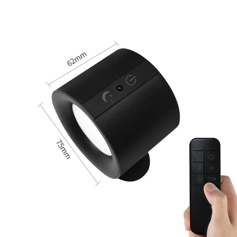 Magnetic LED Wall Lamp Remote Control USB 3 lights RGB Wireless Spotlight for Room Decoration Bedside Living Room Night Lamp