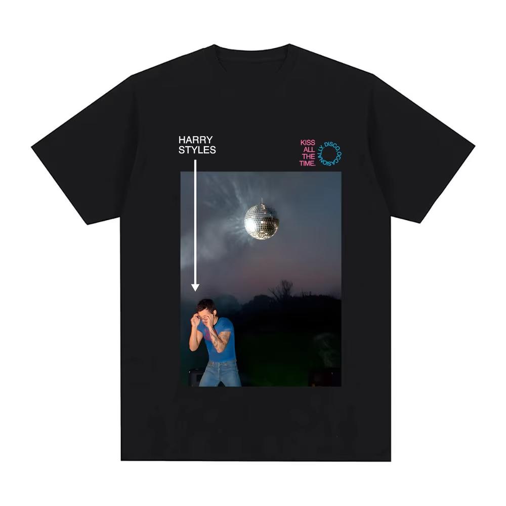 

2026 New Album Kiss All The Time Tshirts Singer HarryStyle Graphic Printing Hip Hop Cotton Teeshirt Men Women HighQuality Tops XL