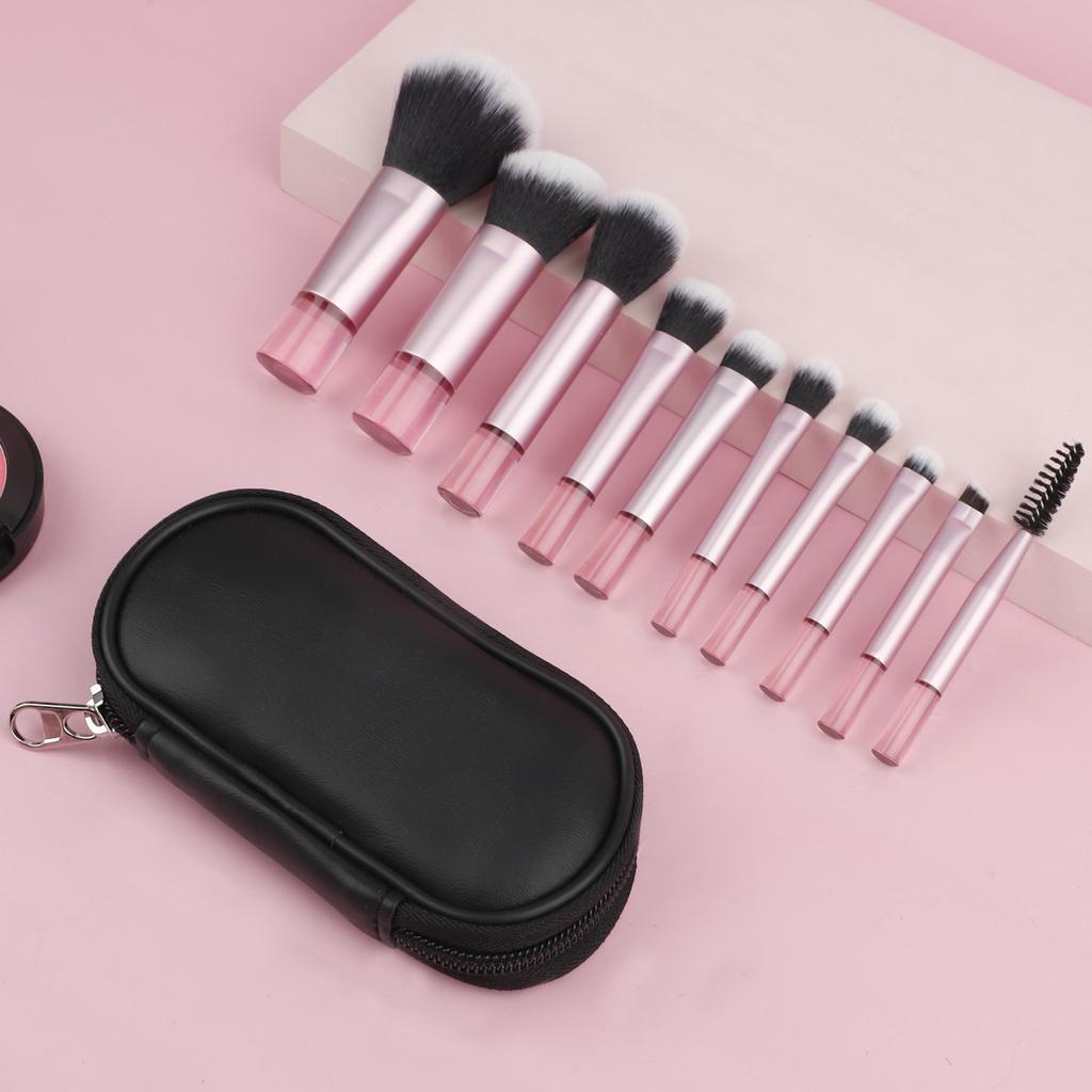 10Pcs Mini RT Makeup Brush Set Powder Eyeshadow Foundation Blush Blender Concealer Beauty Makeup Tools Brush Professional