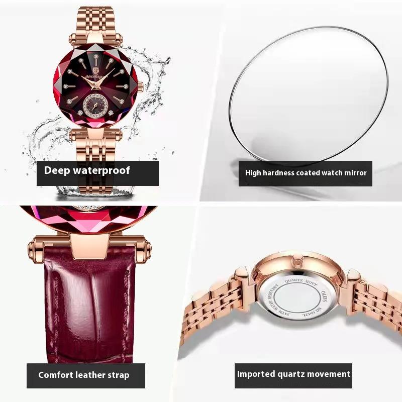 2025 Brand Waterproof Women's Watch Ultra Thin Leather Wrist Watch Diamond Quartz Ladies Clock