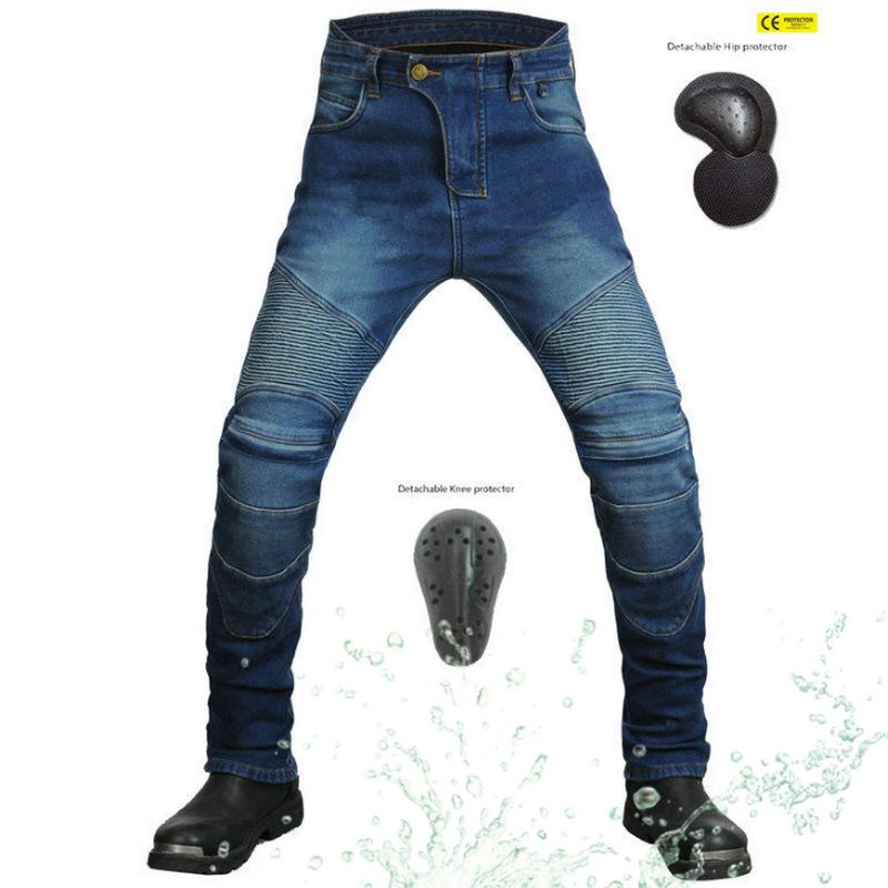 New Product Motorcycle Jeans Men, High Waist Pants, Locomotive Cycling Pants, Winter Velvet Waterproof and Warm Anti-drop Pants