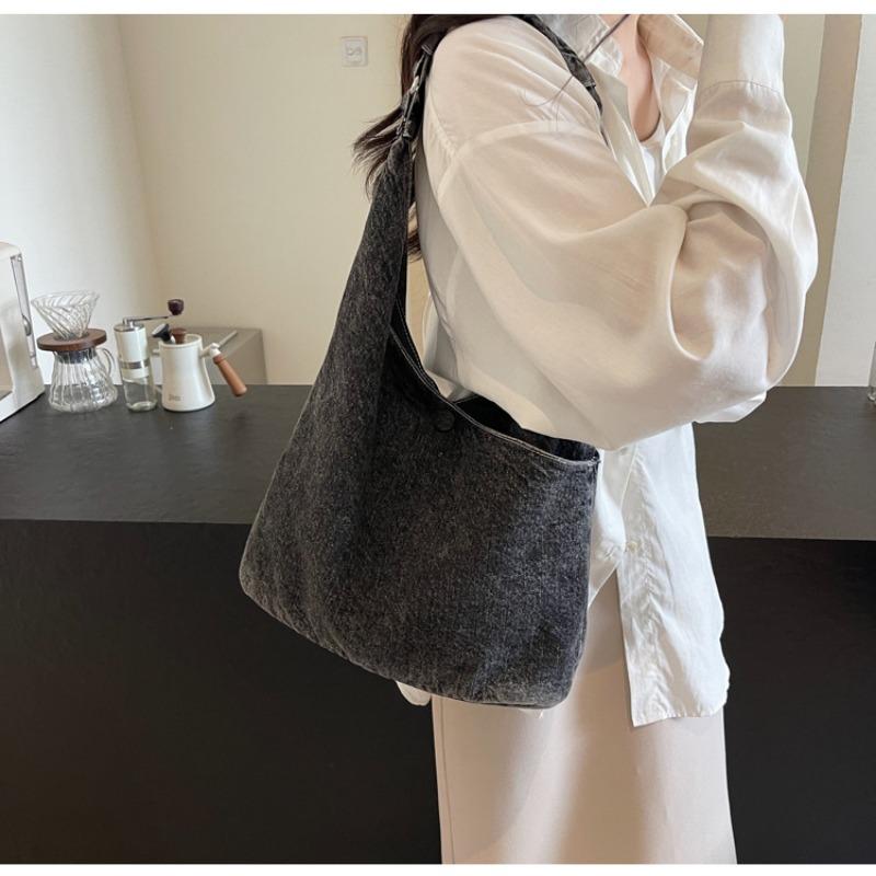 Large Capacity Denim Bag for Women, New Summer Style, Simple and Versatile Underarm Bag