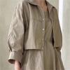Summer 2 Pieces Women's Dress Suits Turn-down Short Jacket and Solid Casual Tank Dress Sets Outfits  Spring
