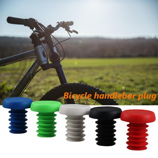 1 Pair Plastic Bar End Caps Anti-Vibration Bright Color Solid Wear-Resistant Bar End Plugs for Mountain Bikes