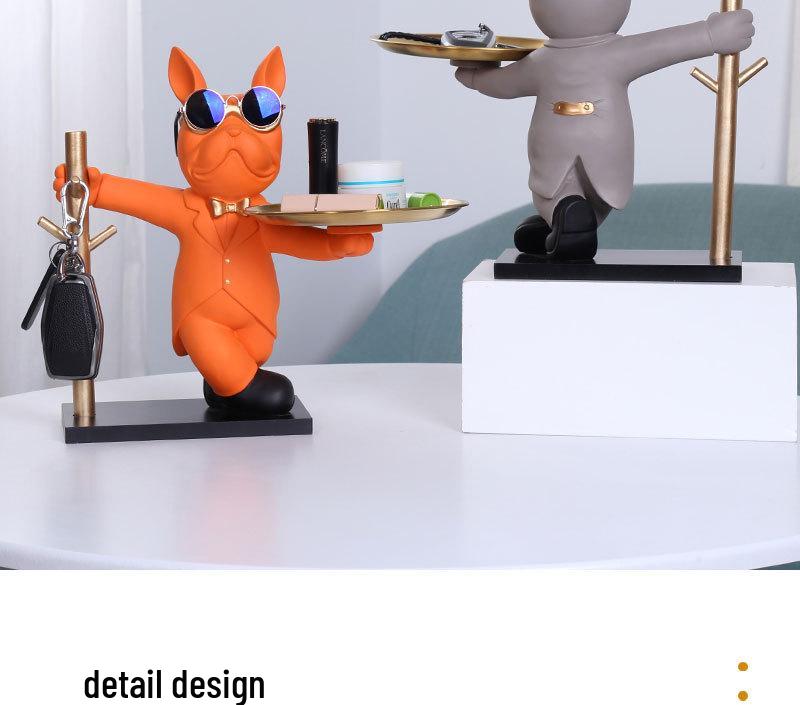 Französische Bulldogge Ornament Tablett - Heimdeko Schlüsselhalter