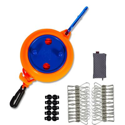 Adjustable 26Ft Portable Travel Clothesline Cord With 20 Clips,10 Fixed Buckles