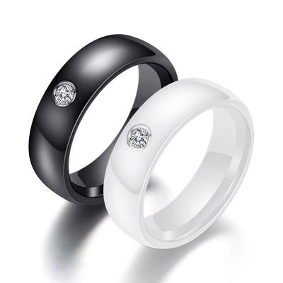 Anello in ceramica Moda uomo e donna Trend Coppia Anello con strass Gioielli